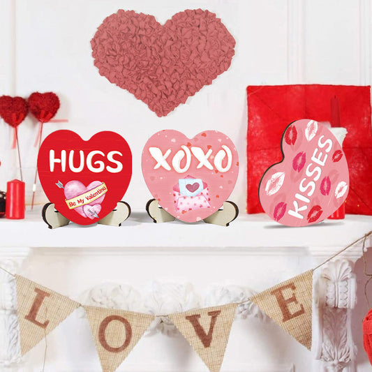 Valentine's Day Red Wooden Desktop Decoration Love Crafts