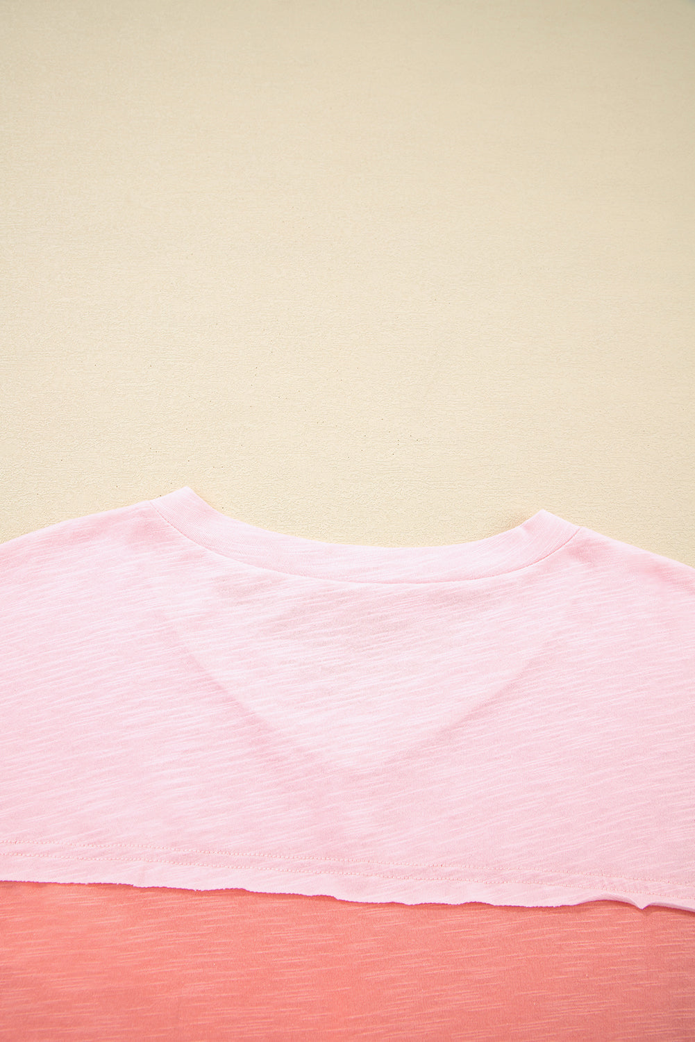 Green Flower Patched Exposed Seam 3/4 Sleeve Top