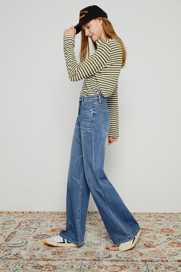 High Rise Baggy Jeans Wide Leg Full Length Angeles