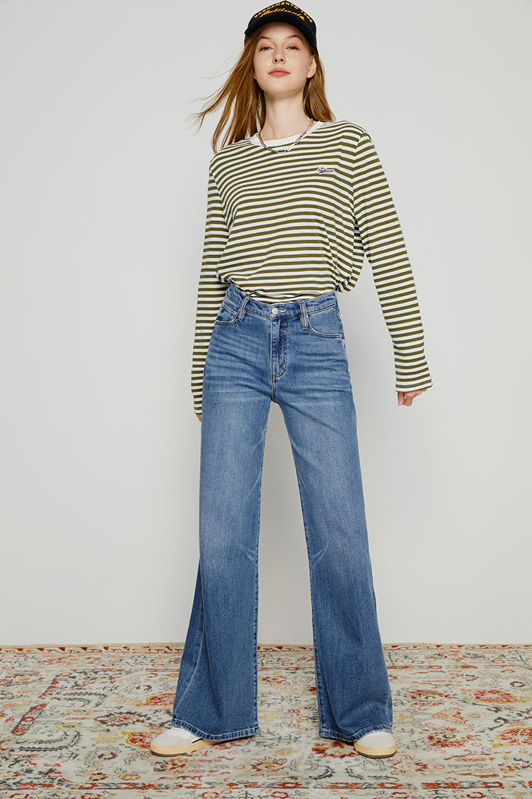 High Rise Baggy Jeans Wide Leg Full Length Angeles