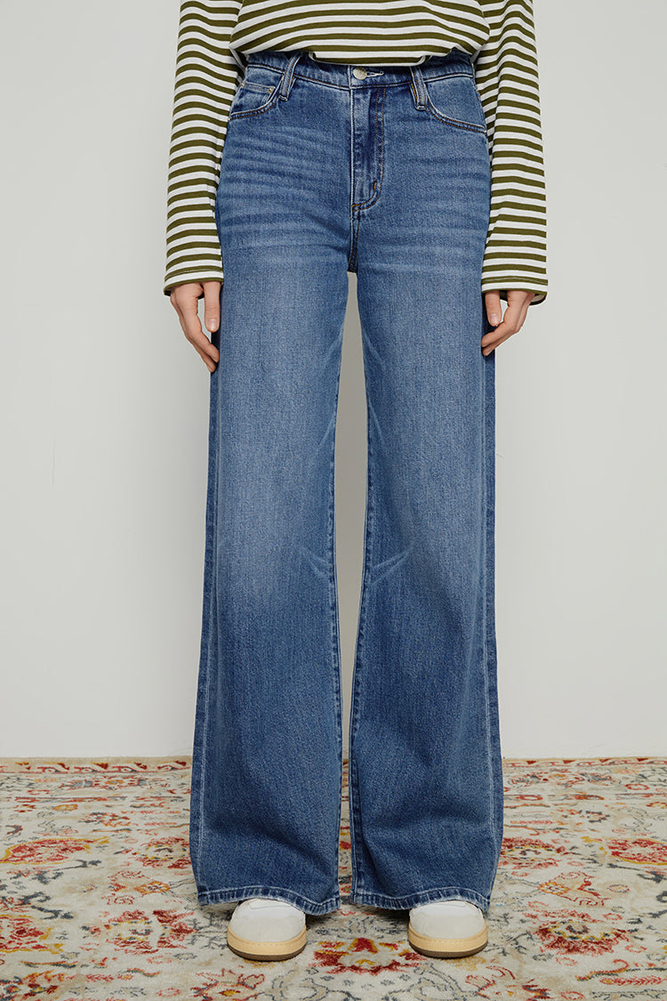 High Rise Baggy Jeans Wide Leg Full Length Angeles