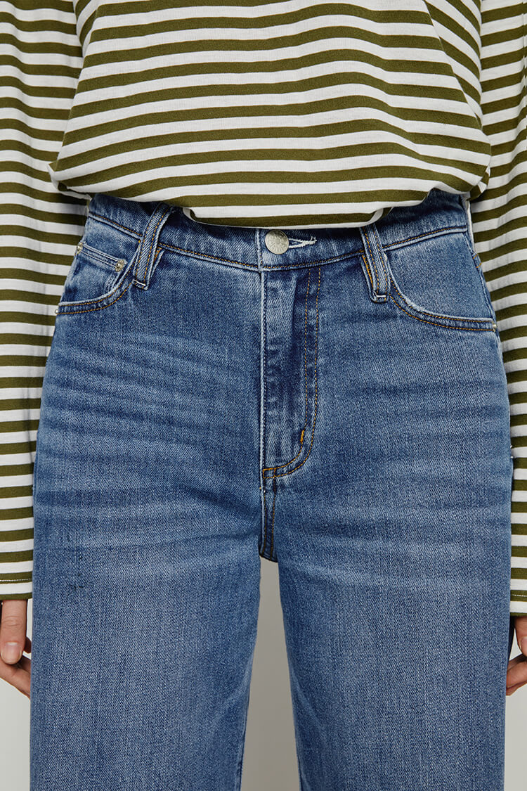 High Rise Baggy Jeans Wide Leg Full Length Angeles
