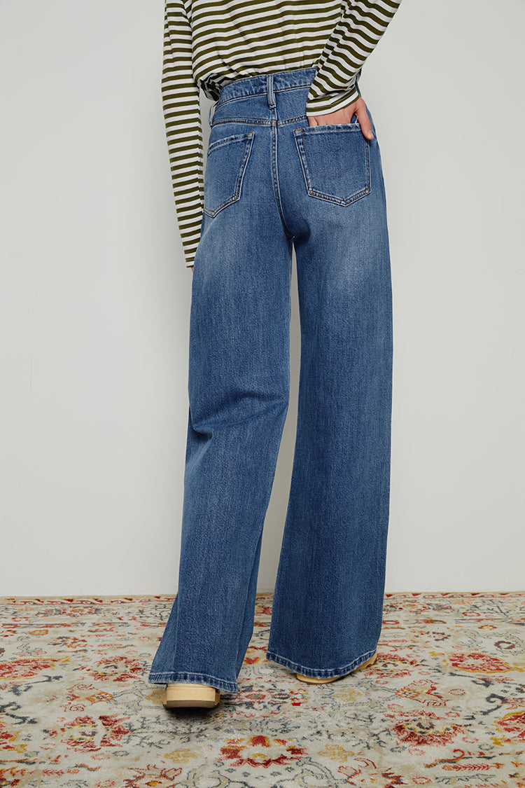 High Rise Baggy Jeans Wide Leg Full Length Angeles