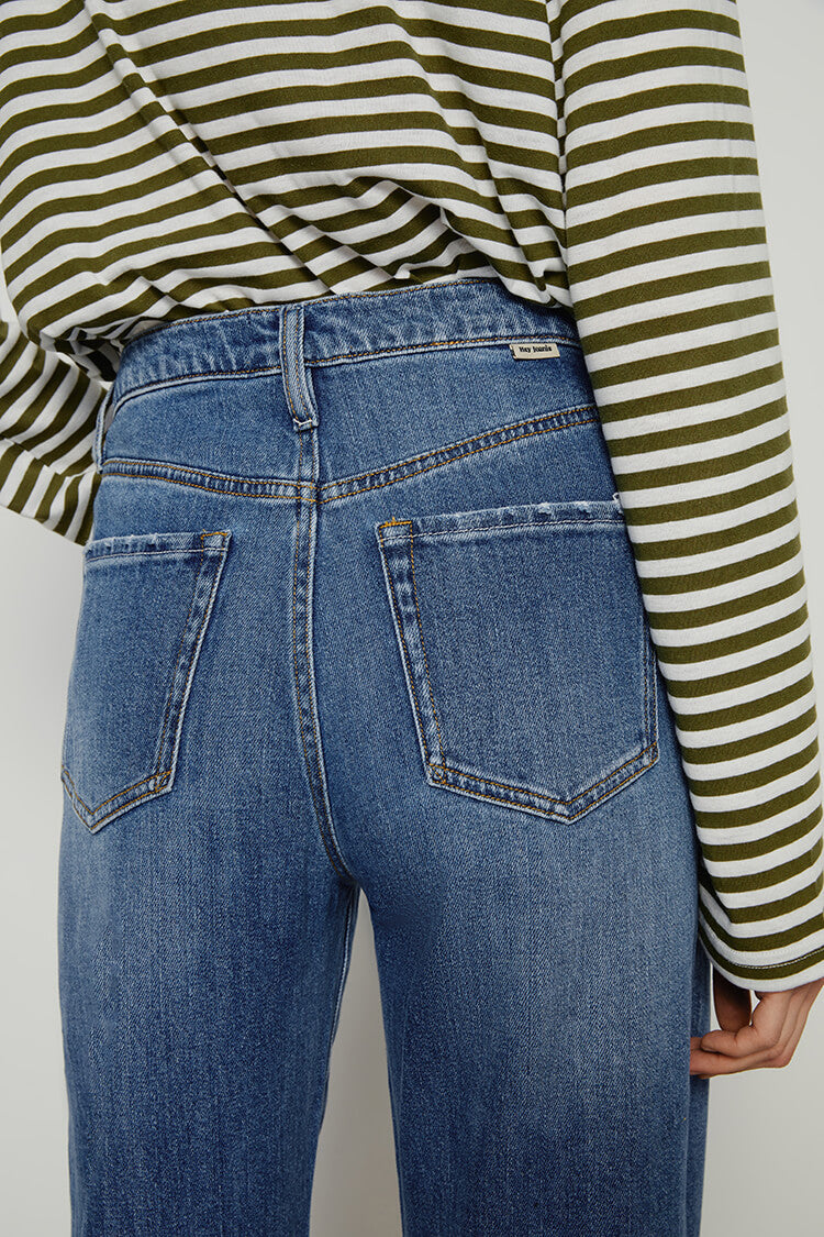 High Rise Baggy Jeans Wide Leg Full Length Angeles