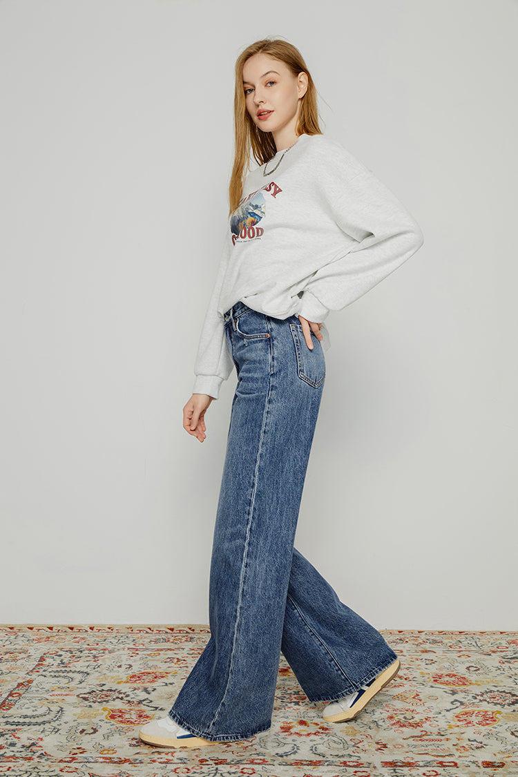 Melissa Slouch Boot High-Rise Wide-Leg Denim Jeans