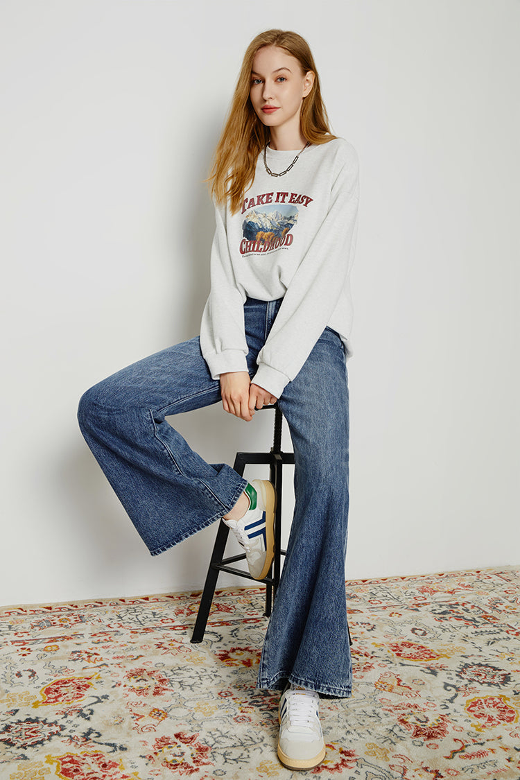 Melissa Slouch Boot High-Rise Wide-Leg Denim Jeans