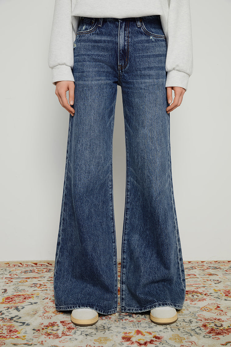 Melissa Slouch Boot High-Rise Wide-Leg Denim Jeans