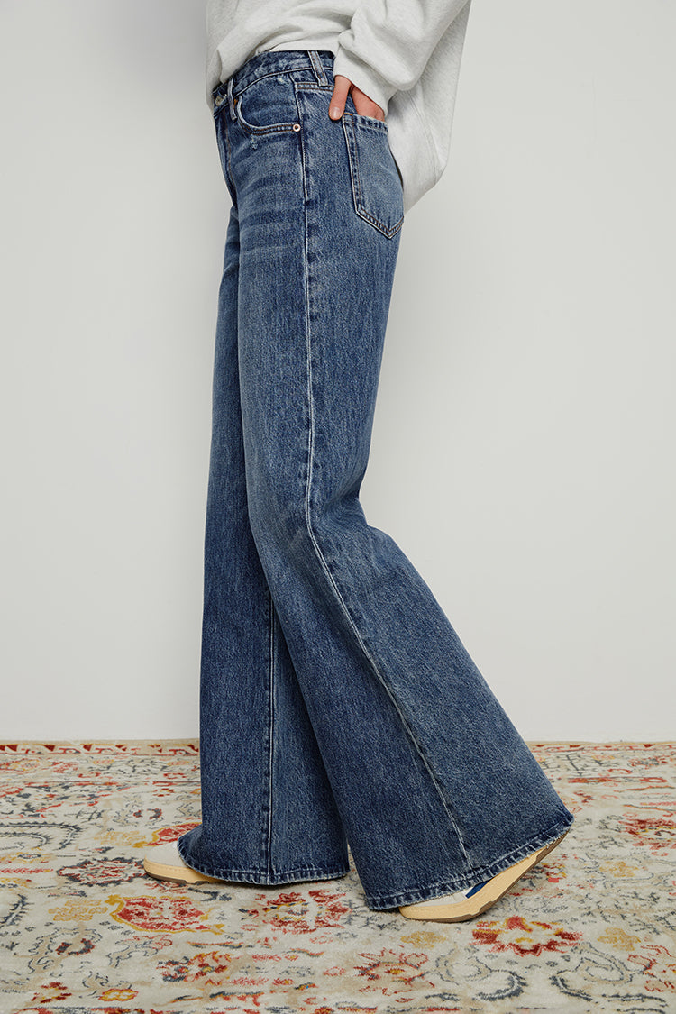Melissa Slouch Boot High-Rise Wide-Leg Denim Jeans