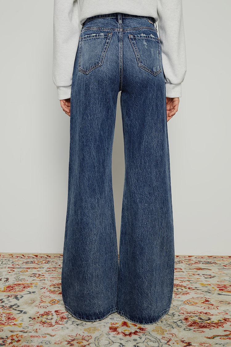Melissa Slouch Boot High-Rise Wide-Leg Denim Jeans