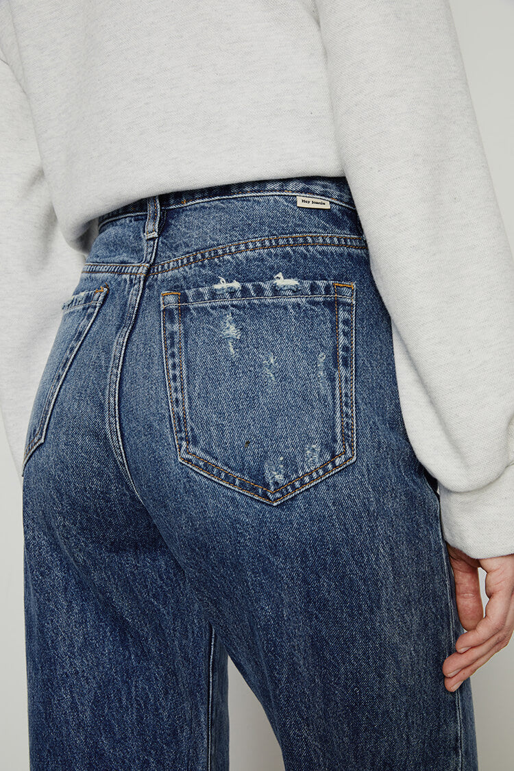 Melissa Slouch Boot High-Rise Wide-Leg Denim Jeans