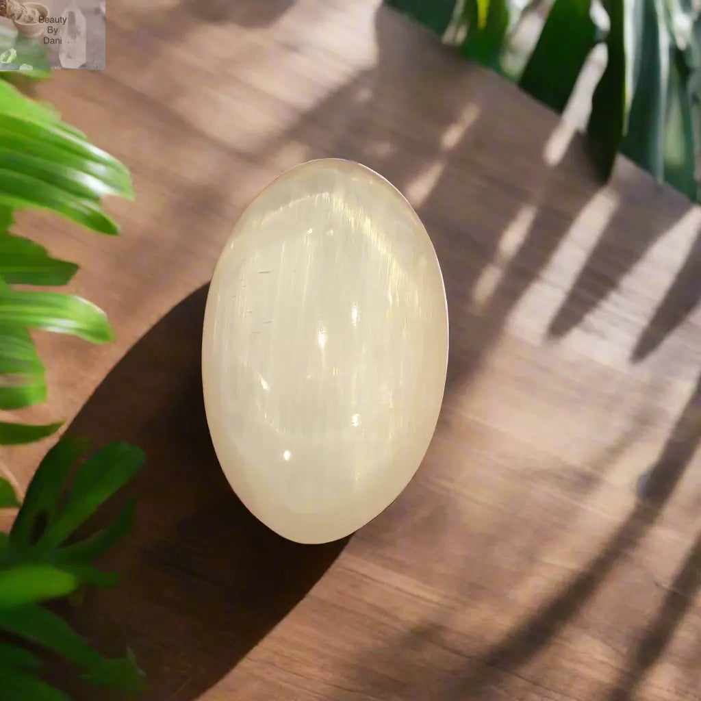 Medium Selenite Palm Stone Natural Energy Cleansing