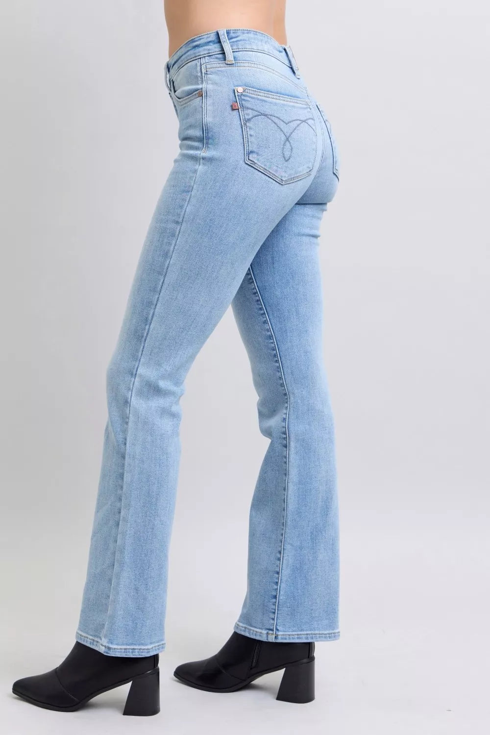 Mid Rise Thermal Bootcut Jeans Judy Blue