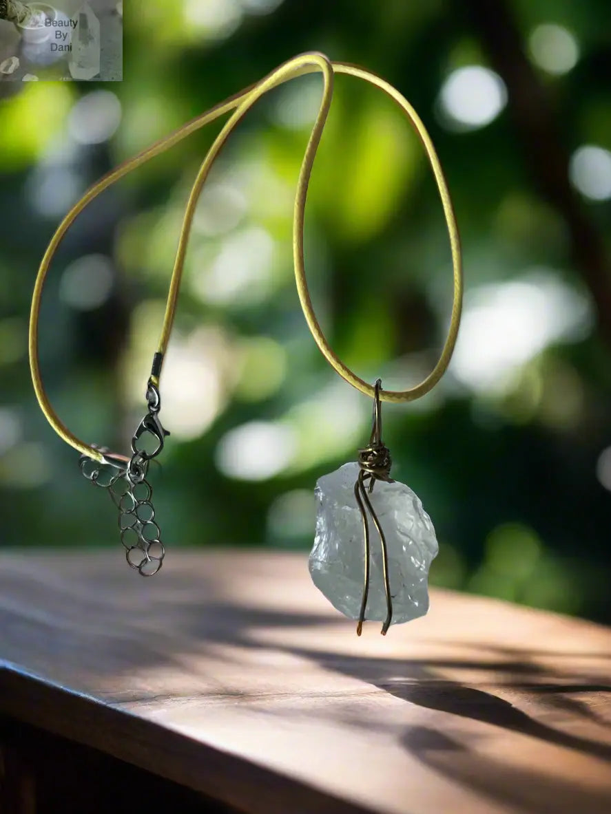 Gold Wrapped Clear Quartz Necklace
