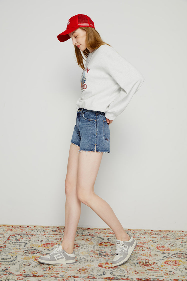 High Rise Mid-weight Denim Shorts HJ167 Hey Joanie
