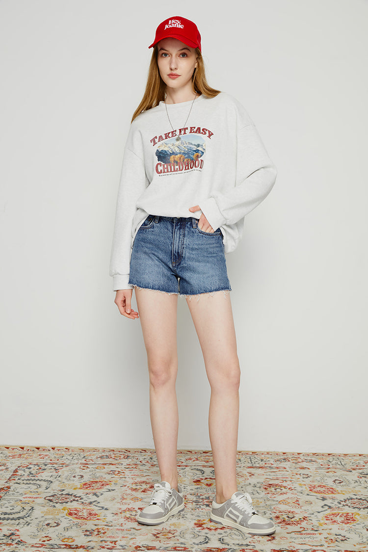 High Rise Mid-weight Denim Shorts HJ167 Hey Joanie