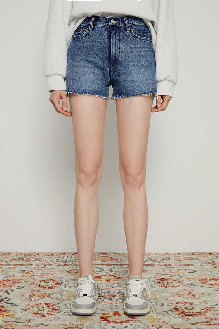 High Rise Mid-weight Denim Shorts HJ167 Hey Joanie