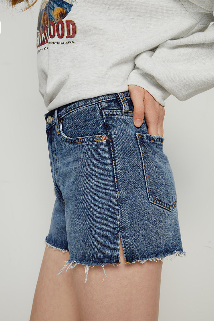 High Rise Mid-weight Denim Shorts HJ167 Hey Joanie
