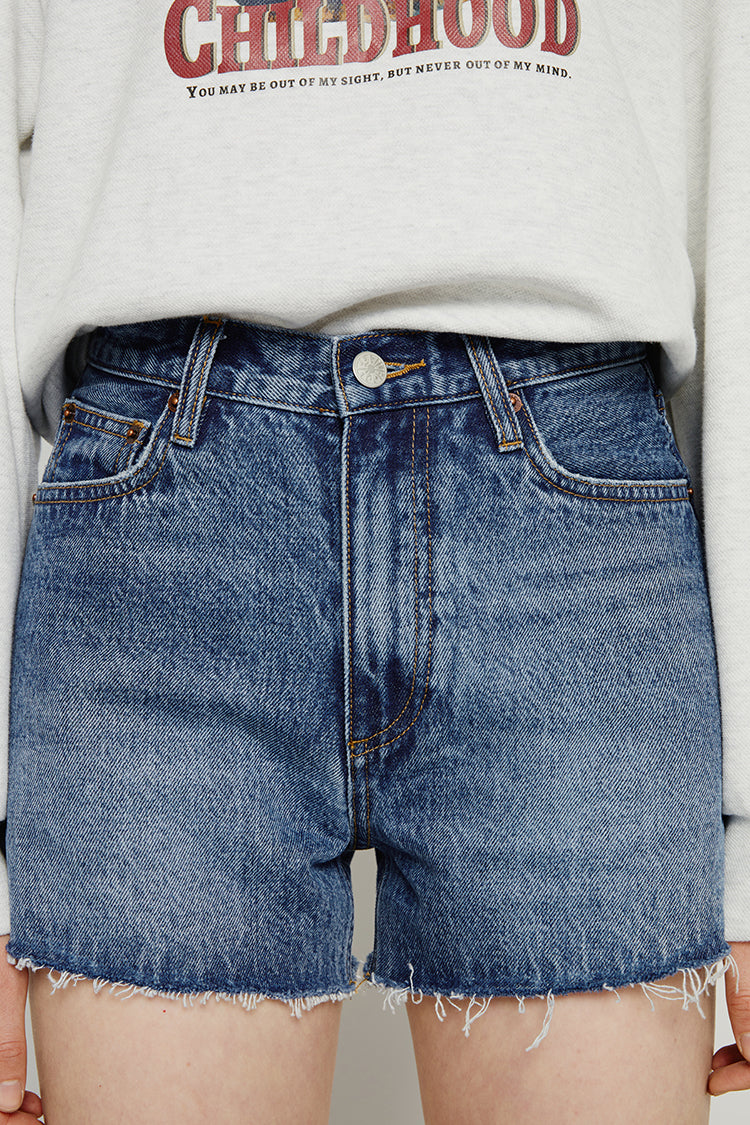 High Rise Mid-weight Denim Shorts HJ167 Hey Joanie