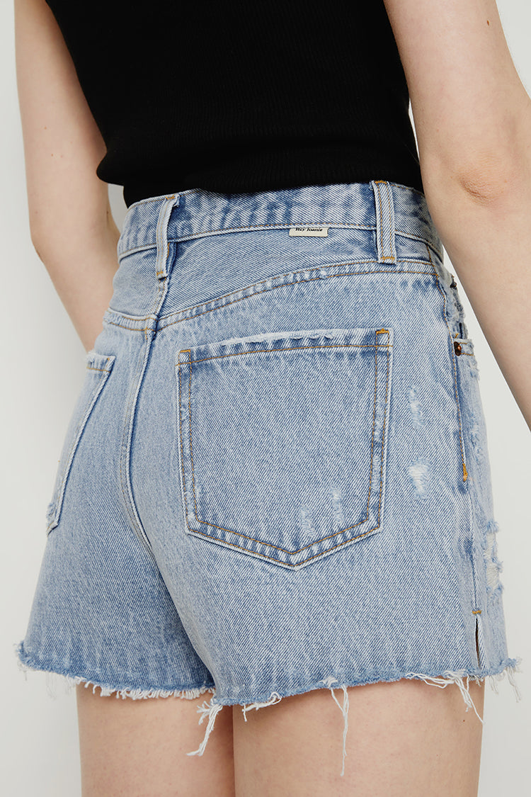 High Rise Mid-weight Denim Shorts HJ167 Hey Joanie