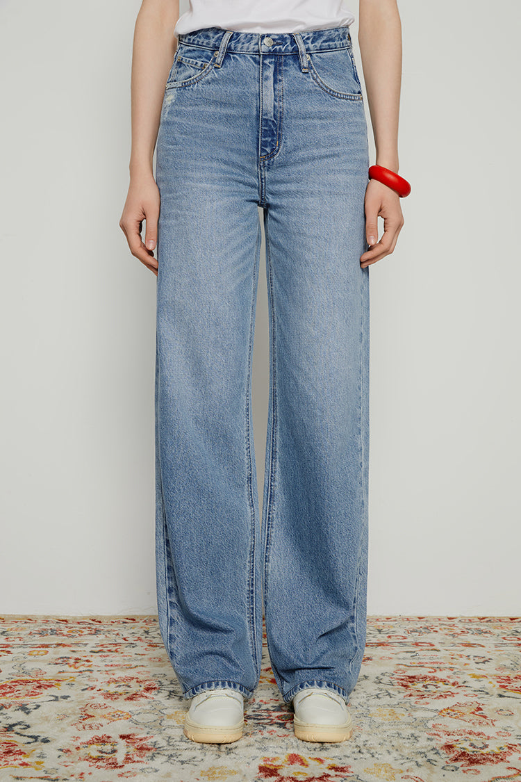 Whitefish High Rise Wide Jeans Mid-weight Denim HJ007 Coney Island
