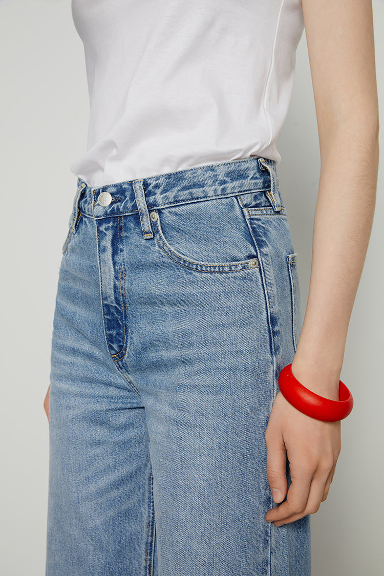 Whitefish High Rise Wide Jeans Mid-weight Denim HJ007 Coney Island