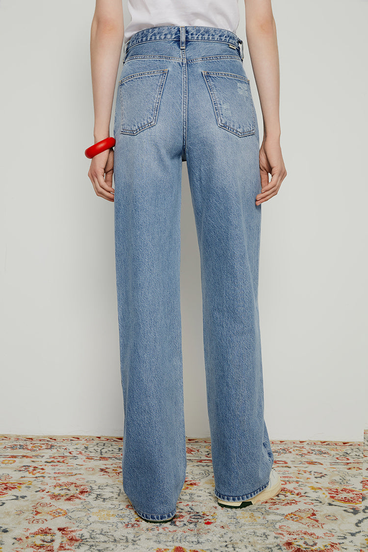 Whitefish High Rise Wide Jeans Mid-weight Denim HJ007 Coney Island