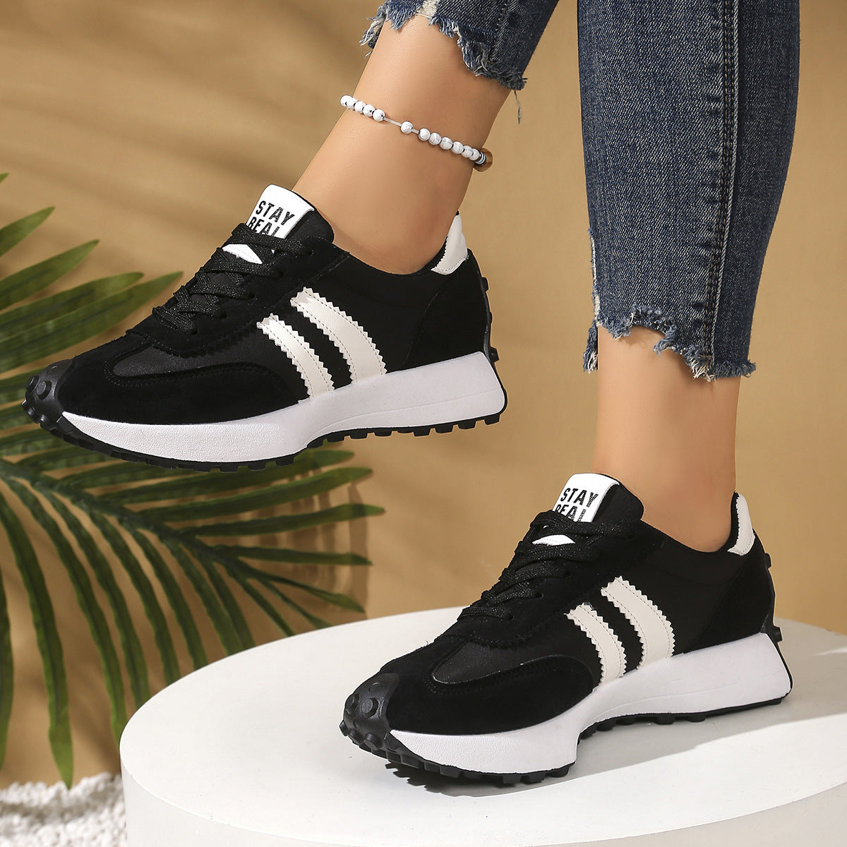 Chunky Thick-Sole Breathable Sneakers Chunky Sneakers Stepique