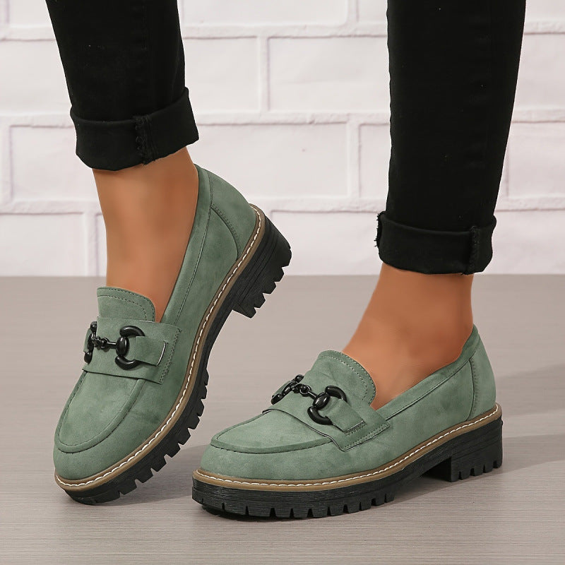 Horsebit Metal Elegant Flat Loafers Women’s Horsebit Loafers