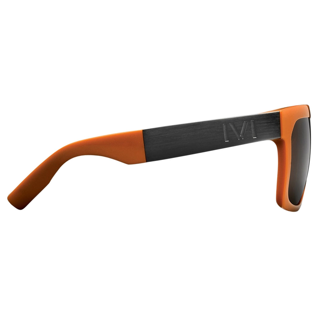 Polished Blood Orange Brushed Gunmetal Grey Lens Sunglasses GIVING