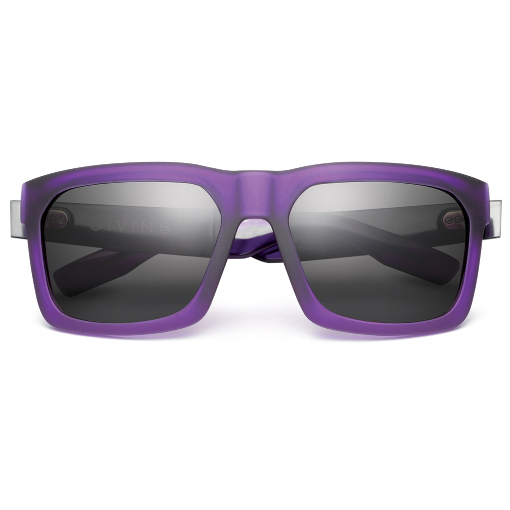 Matte Purple Brushed Black Grey Lens Aluminum Sunglasses Giving