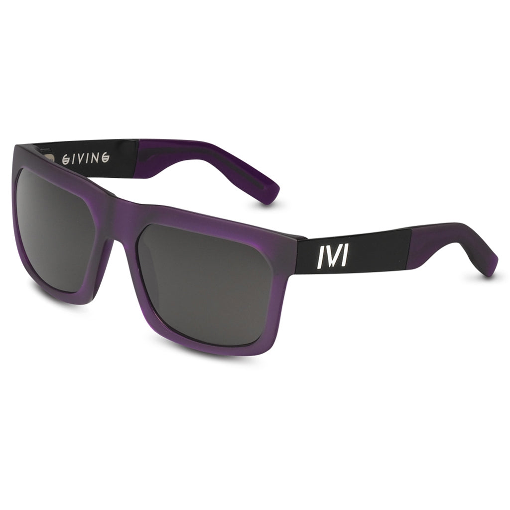 Matte Purple Brushed Black Grey Lens Aluminum Sunglasses Giving
