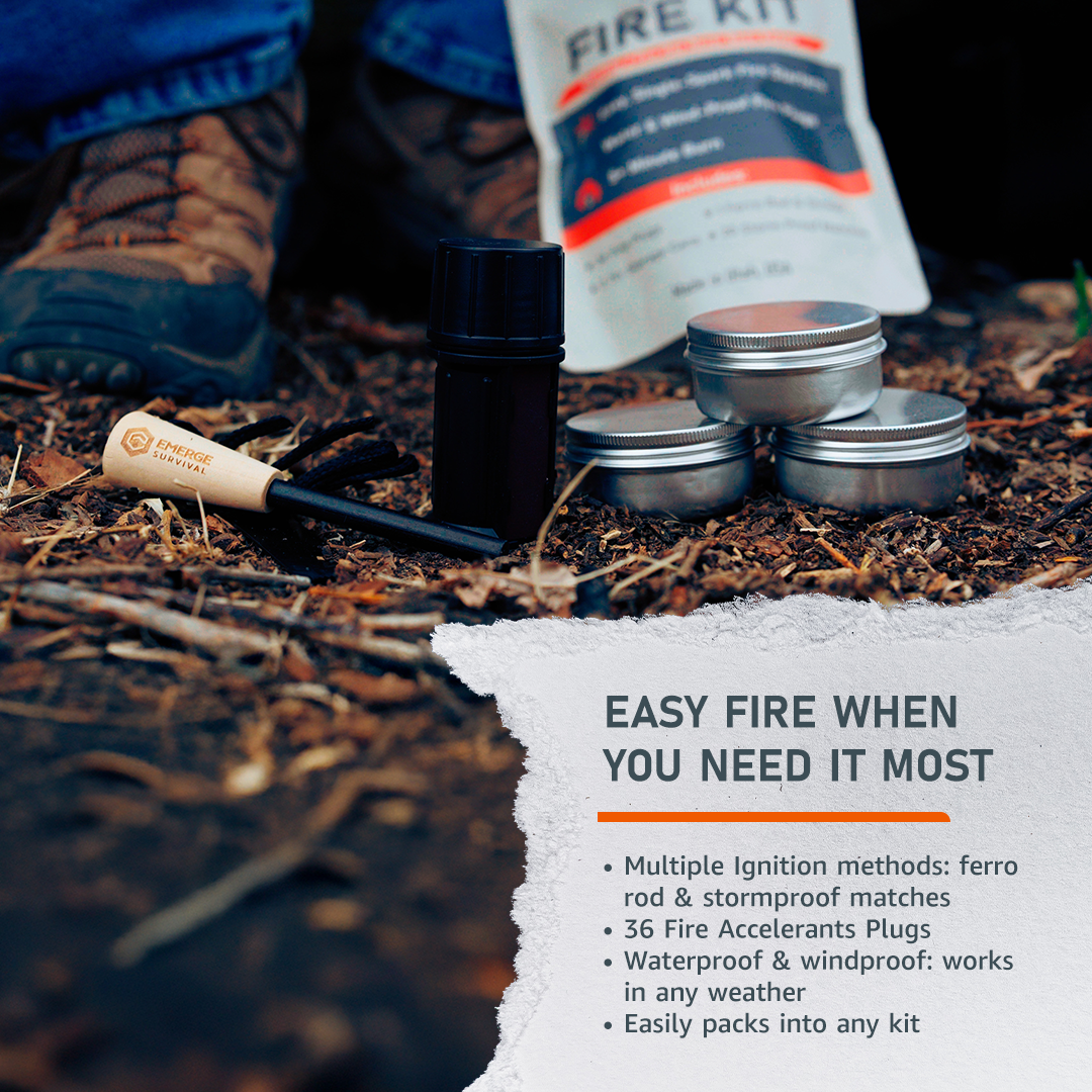 Fire-starting Weatherproof Fire Kit Emerge