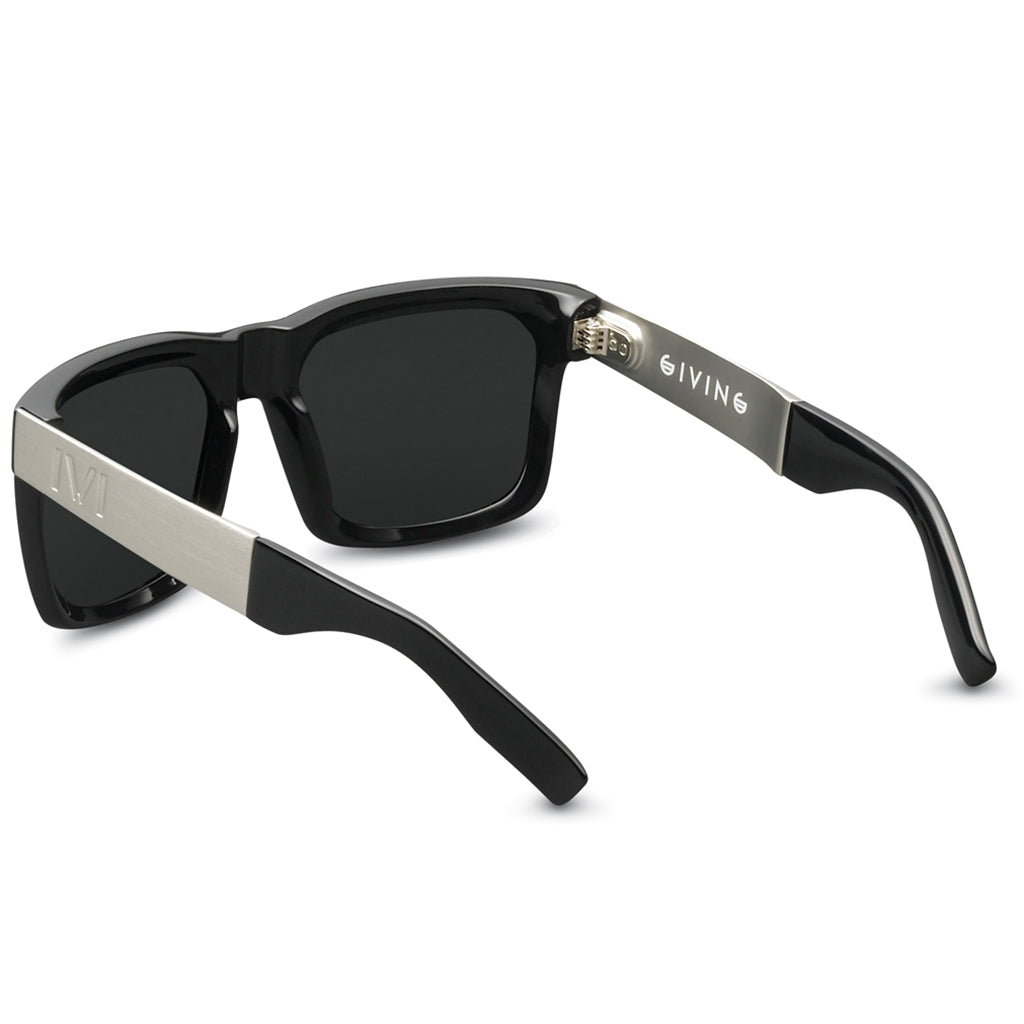 Black Brushed Aluminum Grey Polarized Lens Wayfarer Sunglasses Giving