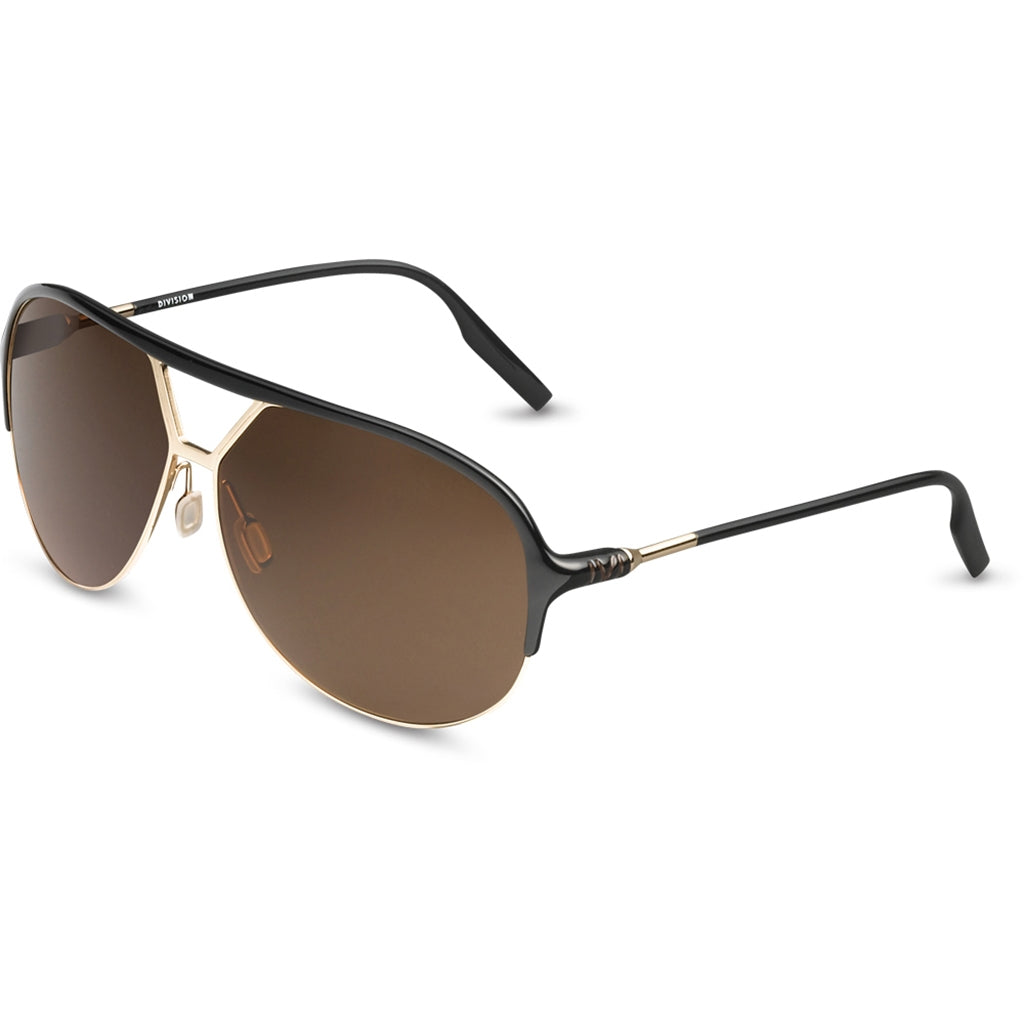 Division Polished Black-Gold/Bronze Aviator Eyewear IVI Vision