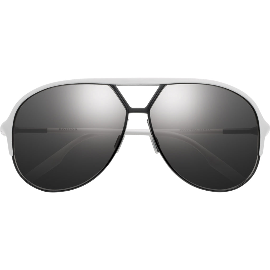 Division Matte White-Black/Grey Aviator Sunglasses IVI Vision