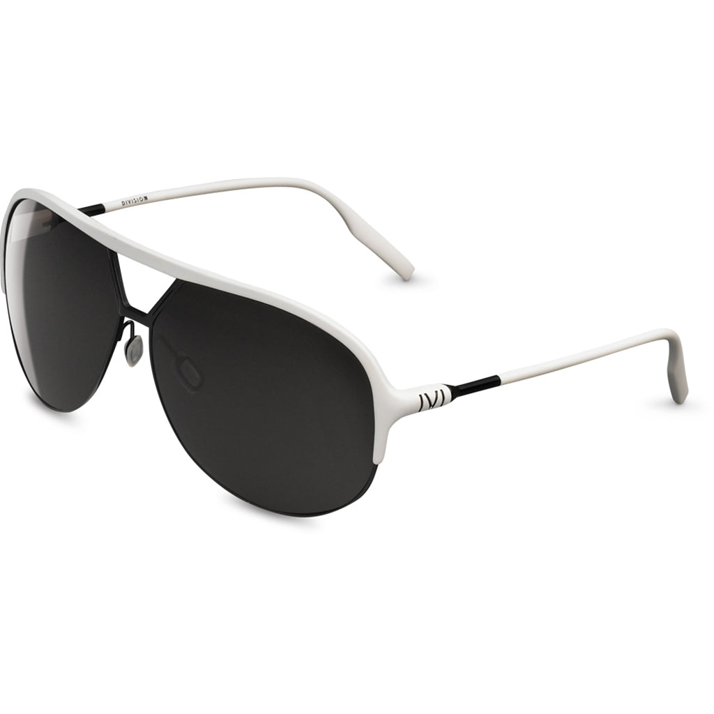 Division Matte White-Black/Grey Aviator Sunglasses IVI Vision