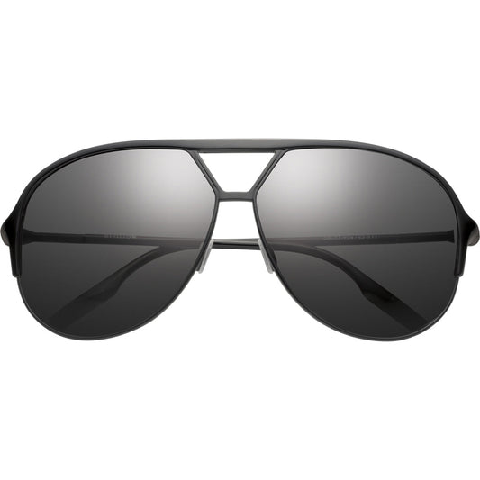 Polished Black-Matte Black Aviator Sunglasses Division