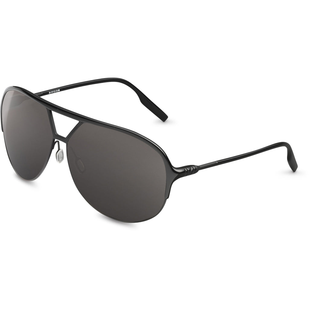 Polished Black-Matte Black Aviator Sunglasses Division