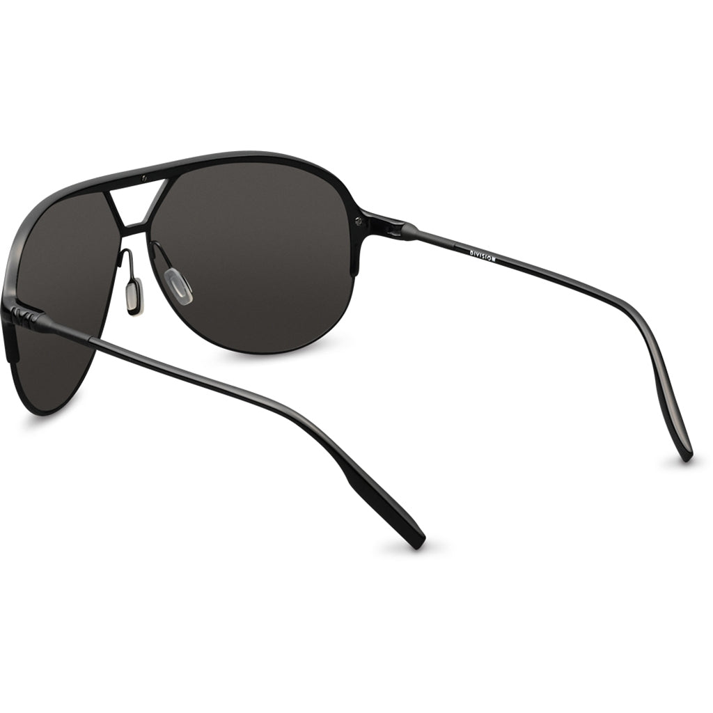 Polished Black-Matte Black Aviator Sunglasses Division