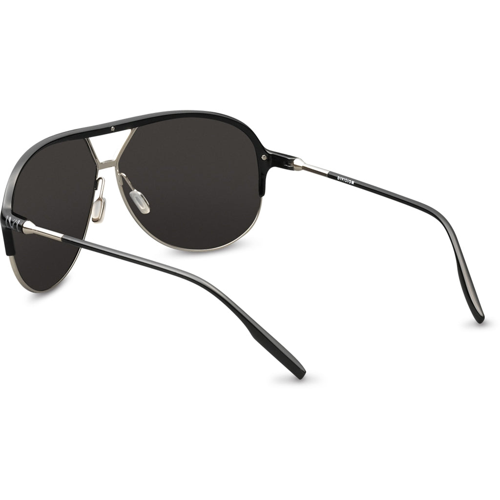 Polarized Black-Chrome/Grey Division Aviator Sunglasses IVI VISION