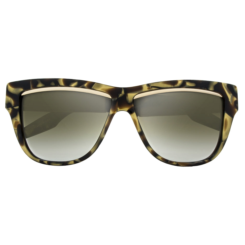 Polished Tigers Eye Brushed Gold Bronze Gradient Lens Sunglasses Dusky