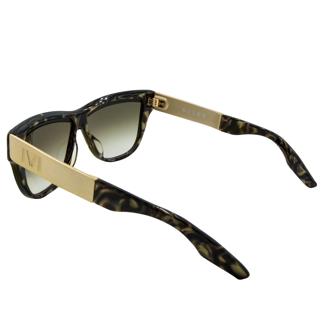 Polished Tigers Eye Brushed Gold Bronze Gradient Lens Sunglasses Dusky