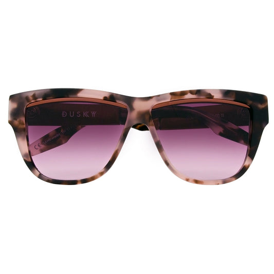 Dusky Matte Mauve Tortoise Cat Eye Sunglasses Rose Gold Rose Gradient Lens