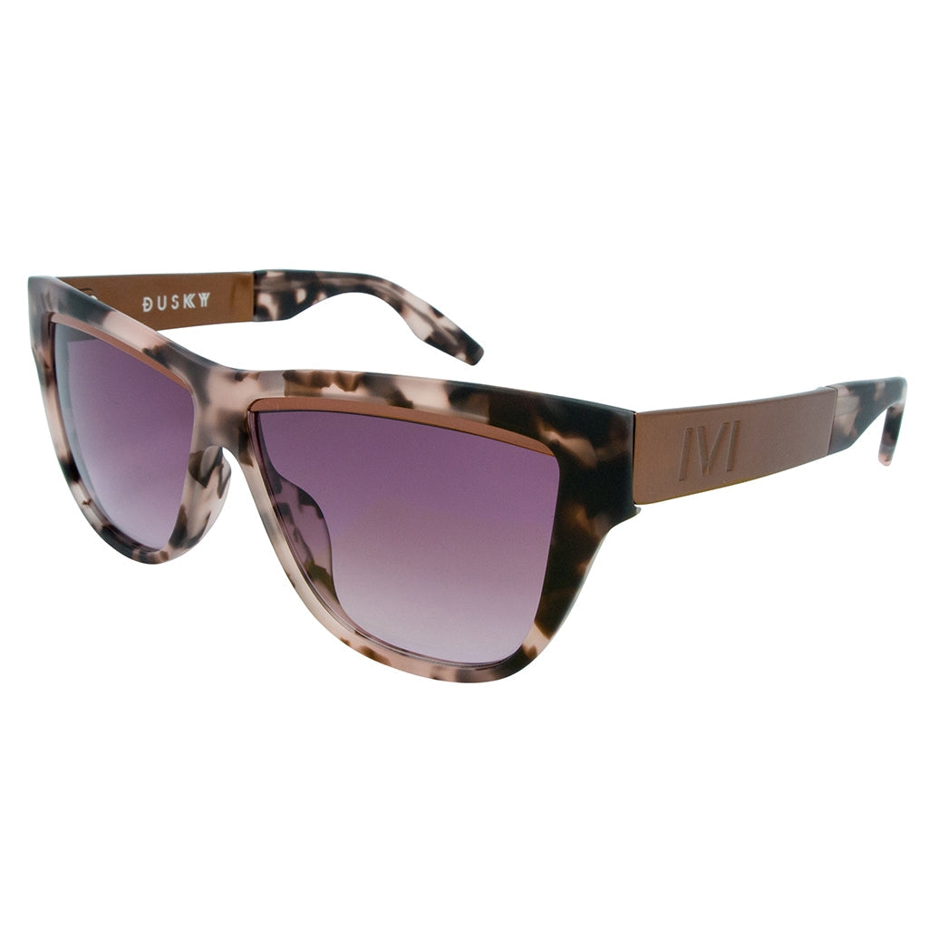 Dusky Matte Mauve Tortoise Cat Eye Sunglasses Rose Gold Rose Gradient Lens