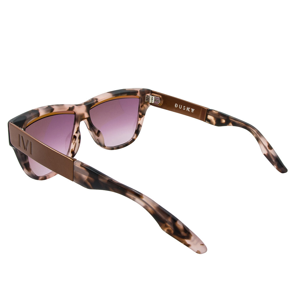 Dusky Matte Mauve Tortoise Cat Eye Sunglasses Rose Gold Rose Gradient Lens