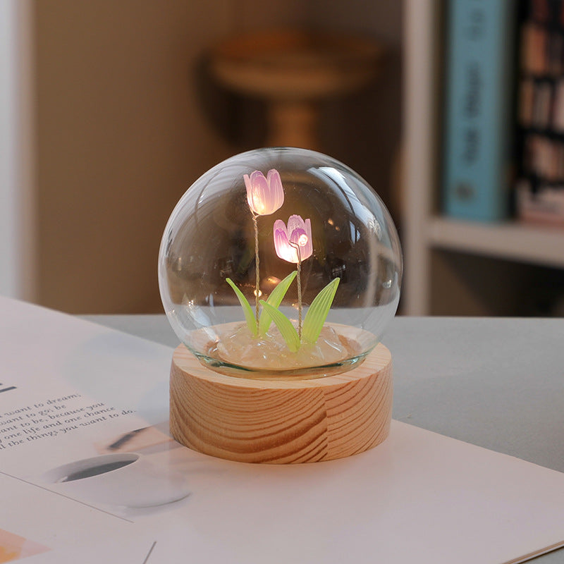 Mini Tulip Small Night Light Tabletop Decoration Cute Holiday Gift