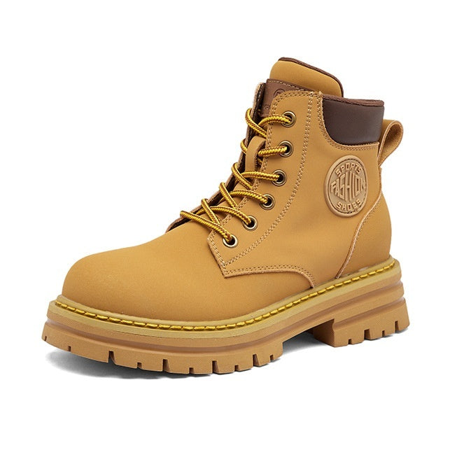 Genuine Leather Thick Bottom Elevator Women’s Martin Boots