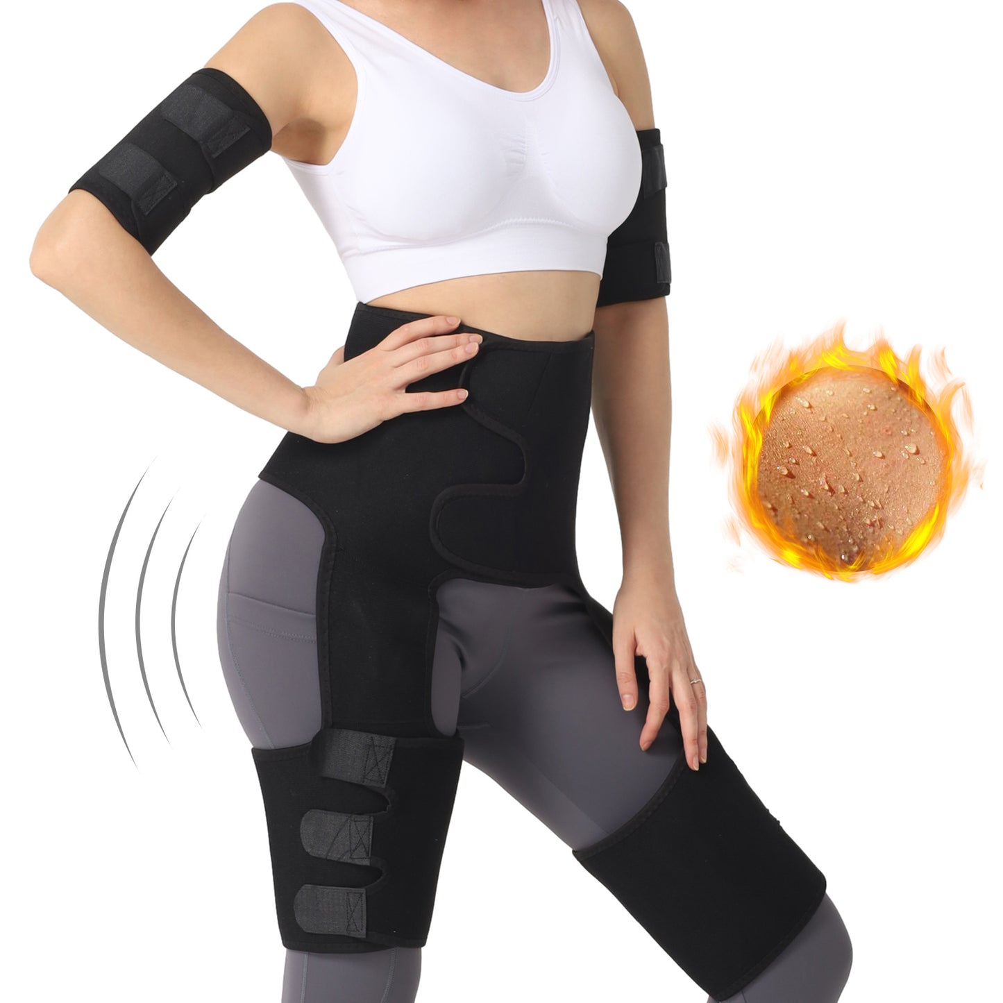 Fitness Belt Spandex Waist Belt Arm Belt Thigh Belt Shaping Waist Training Sports and Fitness