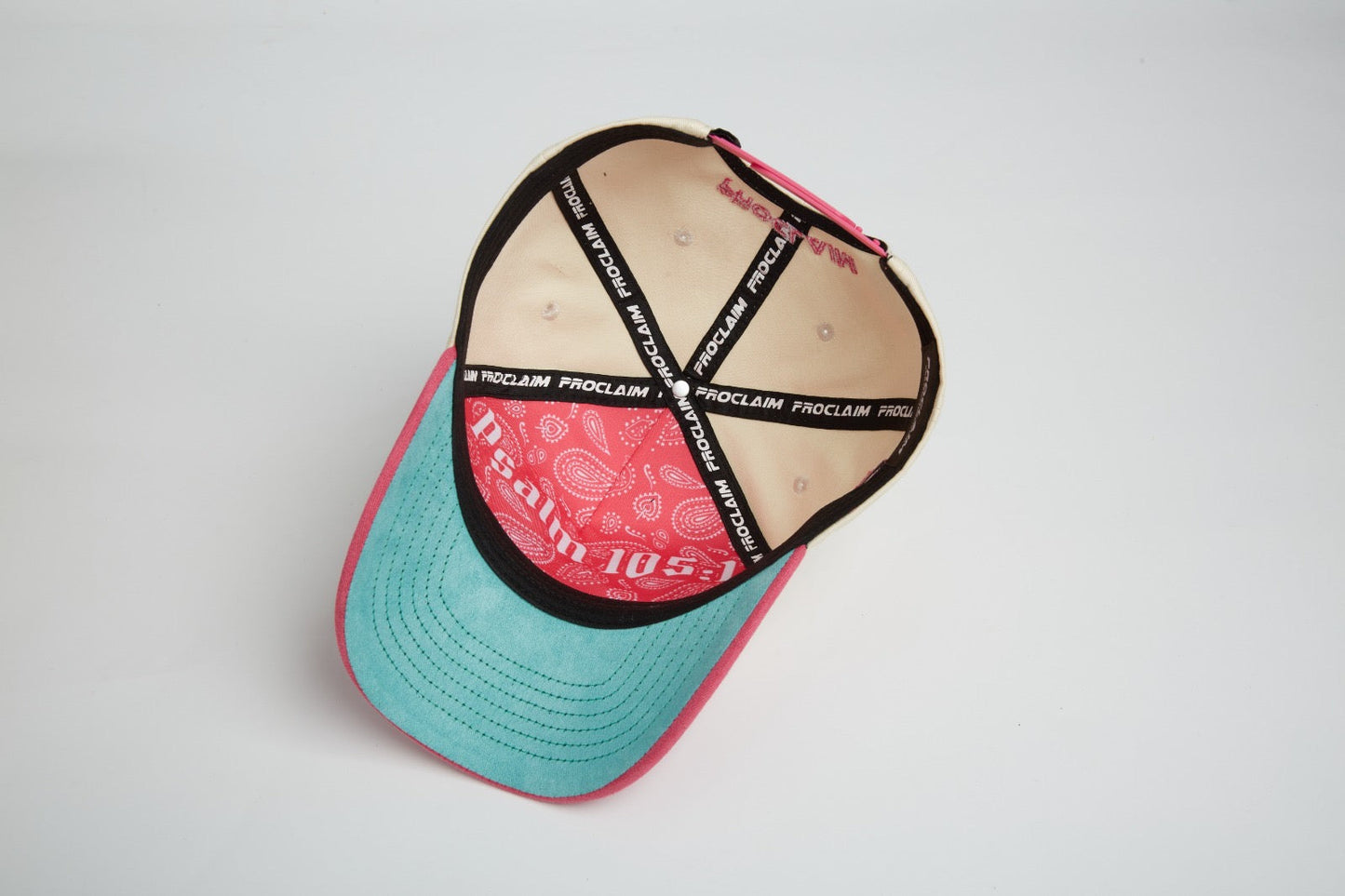 Suede Hot Pink & Teal Snap-Back 5-Panel Cap God’s Work Signature Series