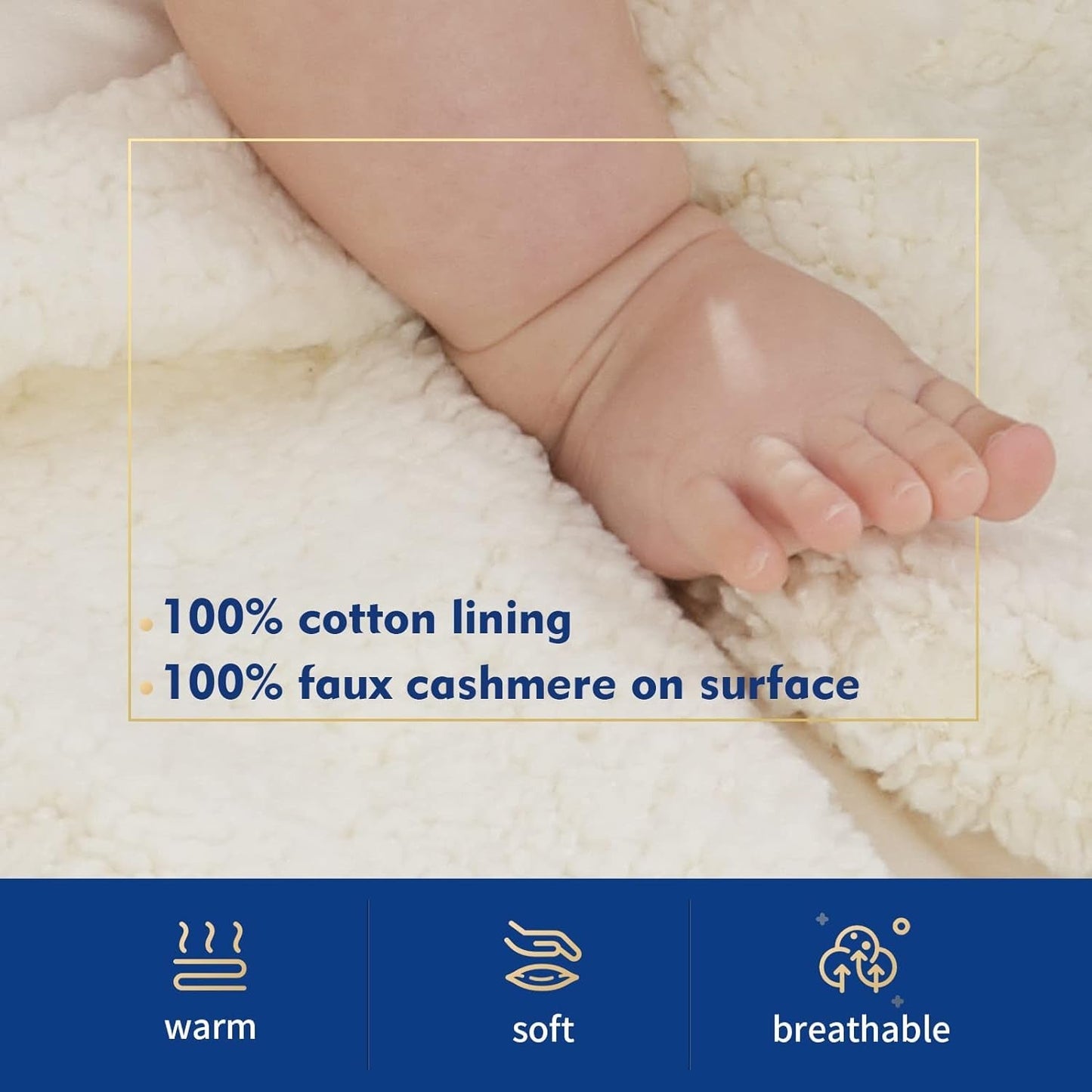 Baby Swaddle Blankets for Boys and Girls –Baby Swaddle Wrap – Warm Swaddling Sleep Sack Baby Clothes – Soft Receiving Baby Blanket – Cute Newborn Sleep Sacks (White)